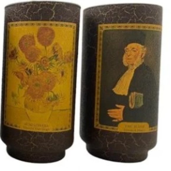 Set of 4 Modern Masters Jim Beam Crackled glass collection - Picture 1 of 7